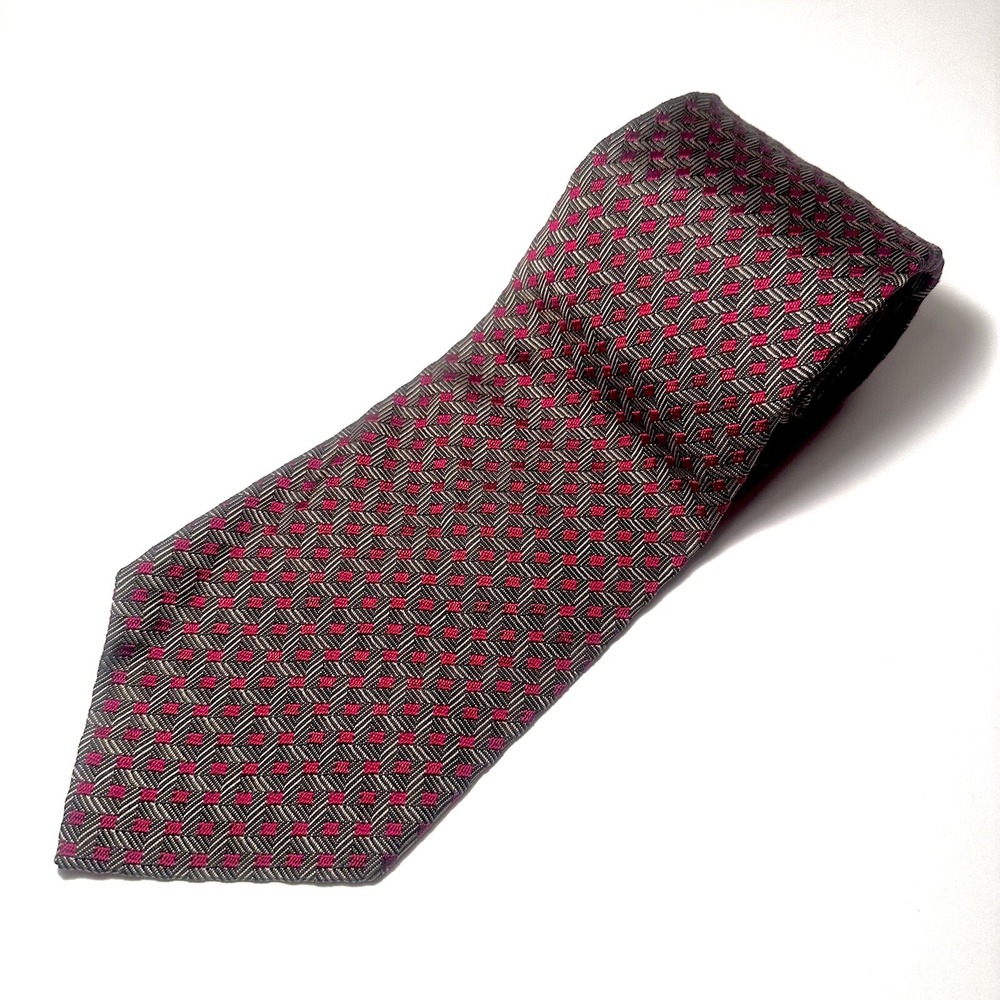 Polo Ralph Lauren Silk Neck Tie Red Geometric USA Length 56" Width 4"